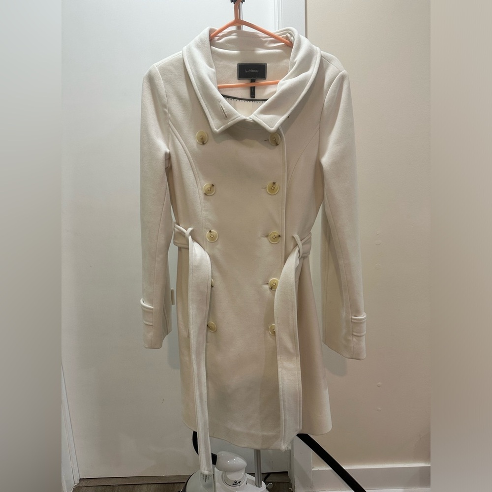 White winter coat from Le Chateau